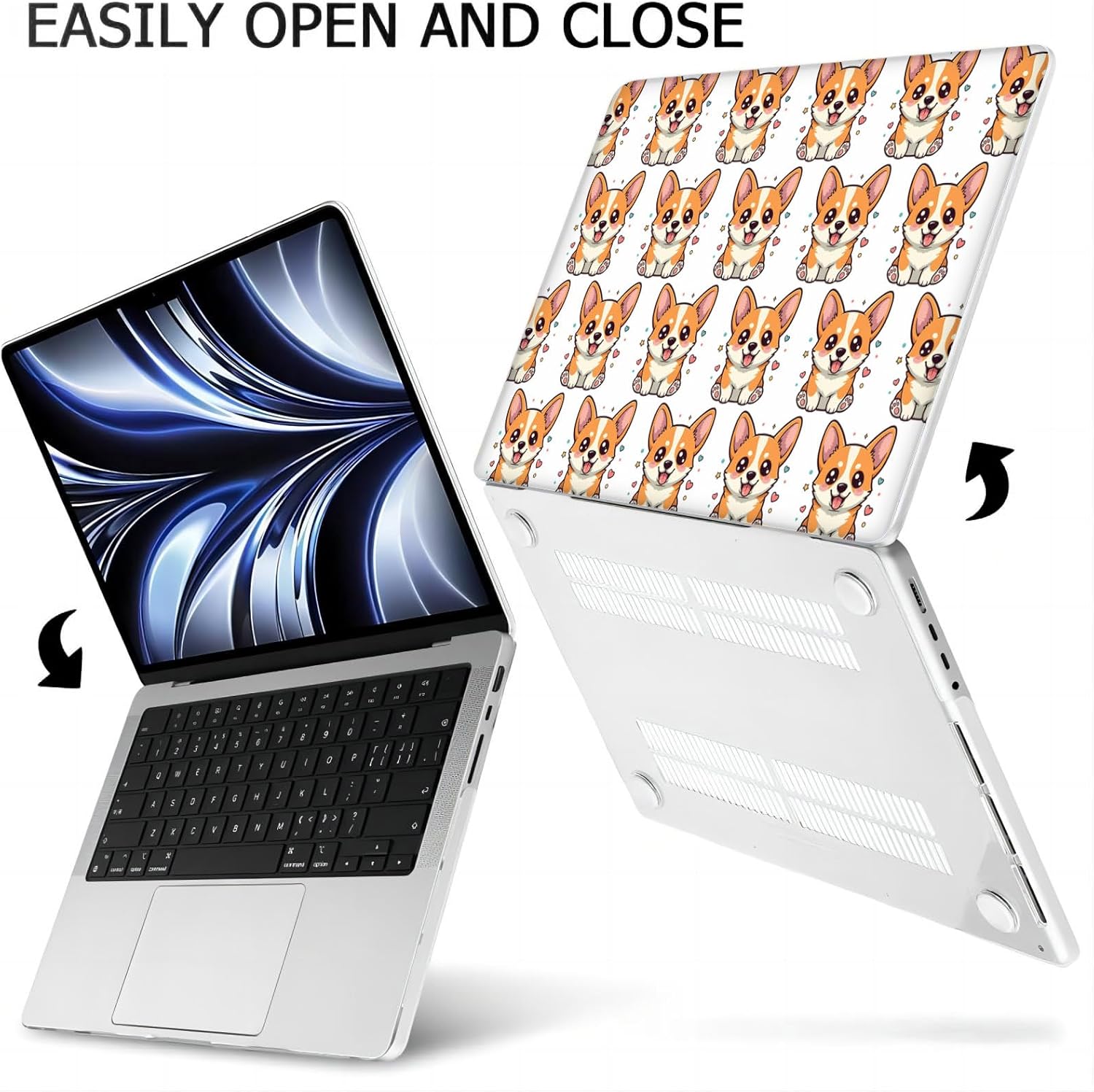 Compatible with MacBook Neo 13-inch, Hard Shell Case with Keyboard Cover and Screen Protector (A3404 A18 Pro chip, 2026 Release) - Corgi MD8464