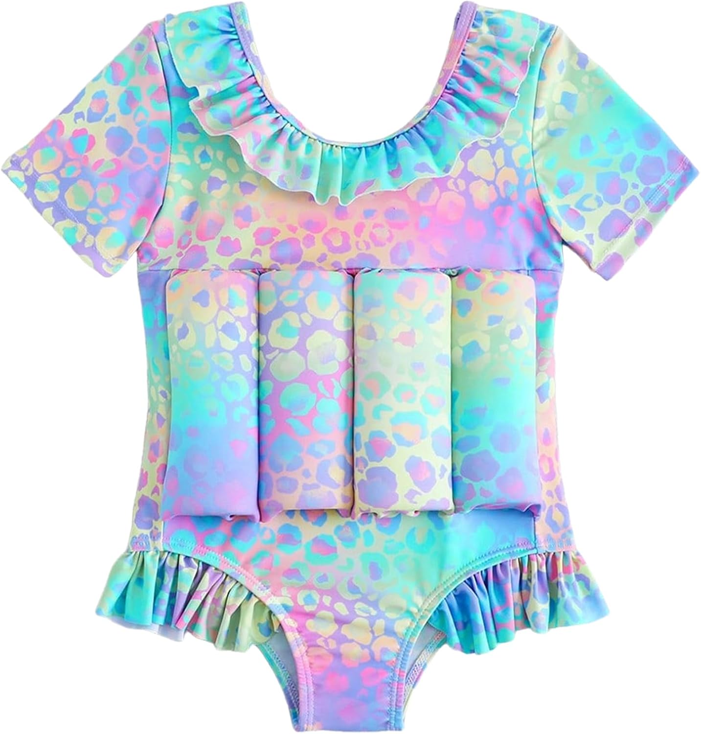 IDOPIP Toddler Floatation Swimsuit with Floaties Built-in Buoyancy Girls Boys Baby Float Suit One Piece Bathing Suit Swimwear