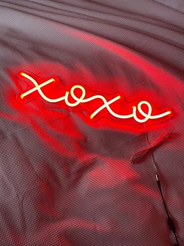 Miniatura 1 de Raaxola XOXO - Letreros LED de neón rojos alimentados por USB, luz acrílica para decoración de pared, dormitorio, sala de estar, bar, sala de