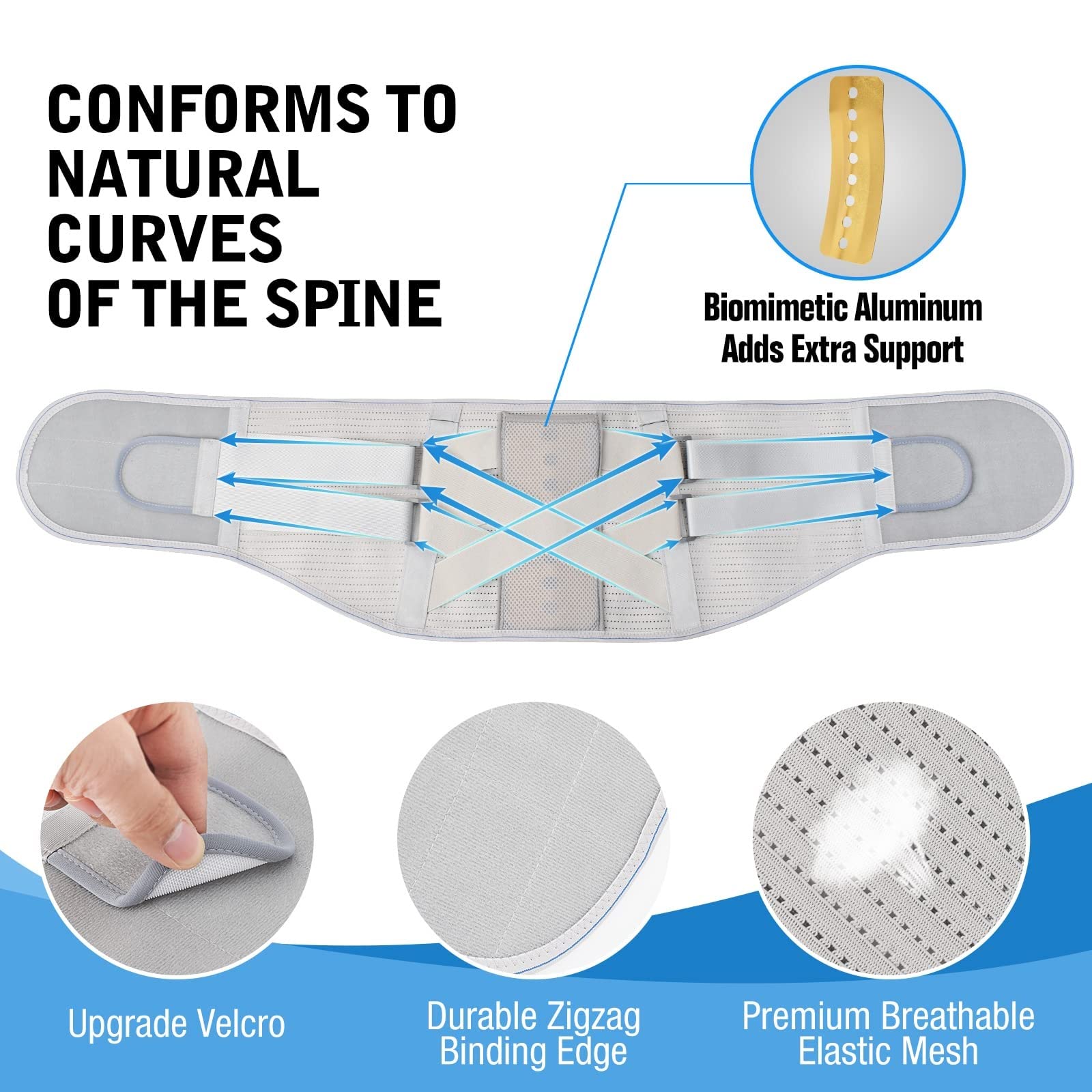 Bretelle per la Schiena per alleviare Il Dolore Lombare Cintura di Supporto Lombare per Donne e Uomini per Il Sollevamento dell'ernia del Disco Sciatica Sollievo dal Dolore Tutore Lombare