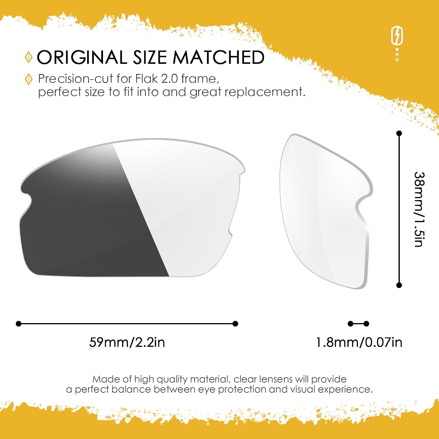 ANSI Z87.1 Replacement Lenses For Oakley Flak 2.0 OO9295 Sunglasses