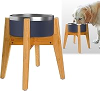 ZPirates Adjustable Bamboo Dog Bowl Stand 12 Inch High for Large Breeds - Fits Any Bowl Shape, Elevated Feeder for Better Digestion (Bowls Not Included)