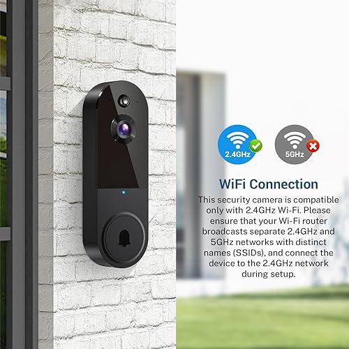Miniatura 6 de Cámara de timbre de video inalámbrico de 1080p, detección humana AI, conversación de 2 vías, vista en vivo, visión nocturna, almacenamiento en la