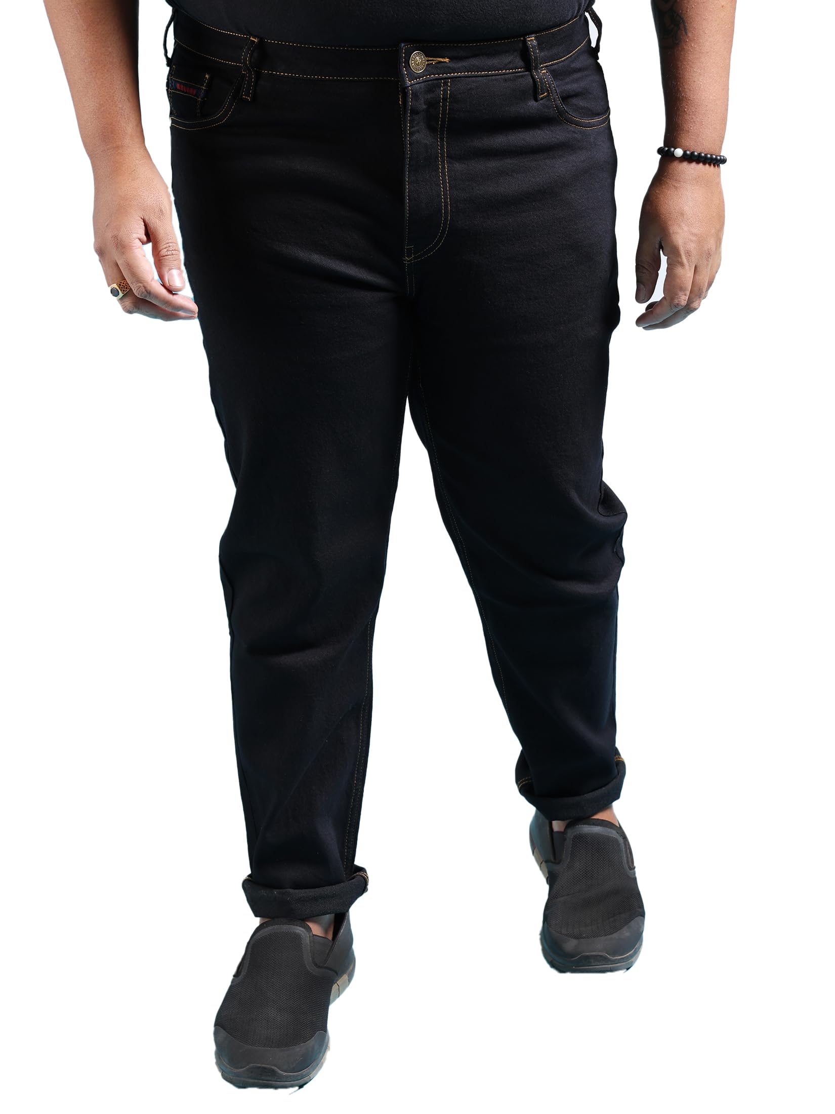 Men Navy Slim Fit Solid Mid Rise Jeans (Navy_40)-image-35