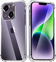USTIYA Capa para iPhone 14 Plus 6.7" Capa de Uso Resistente, Bumper de Absorção de Choques em TPU Transparente, Protector da Câmera, com Espessamento nas Quatro Pontas da Carcasa.