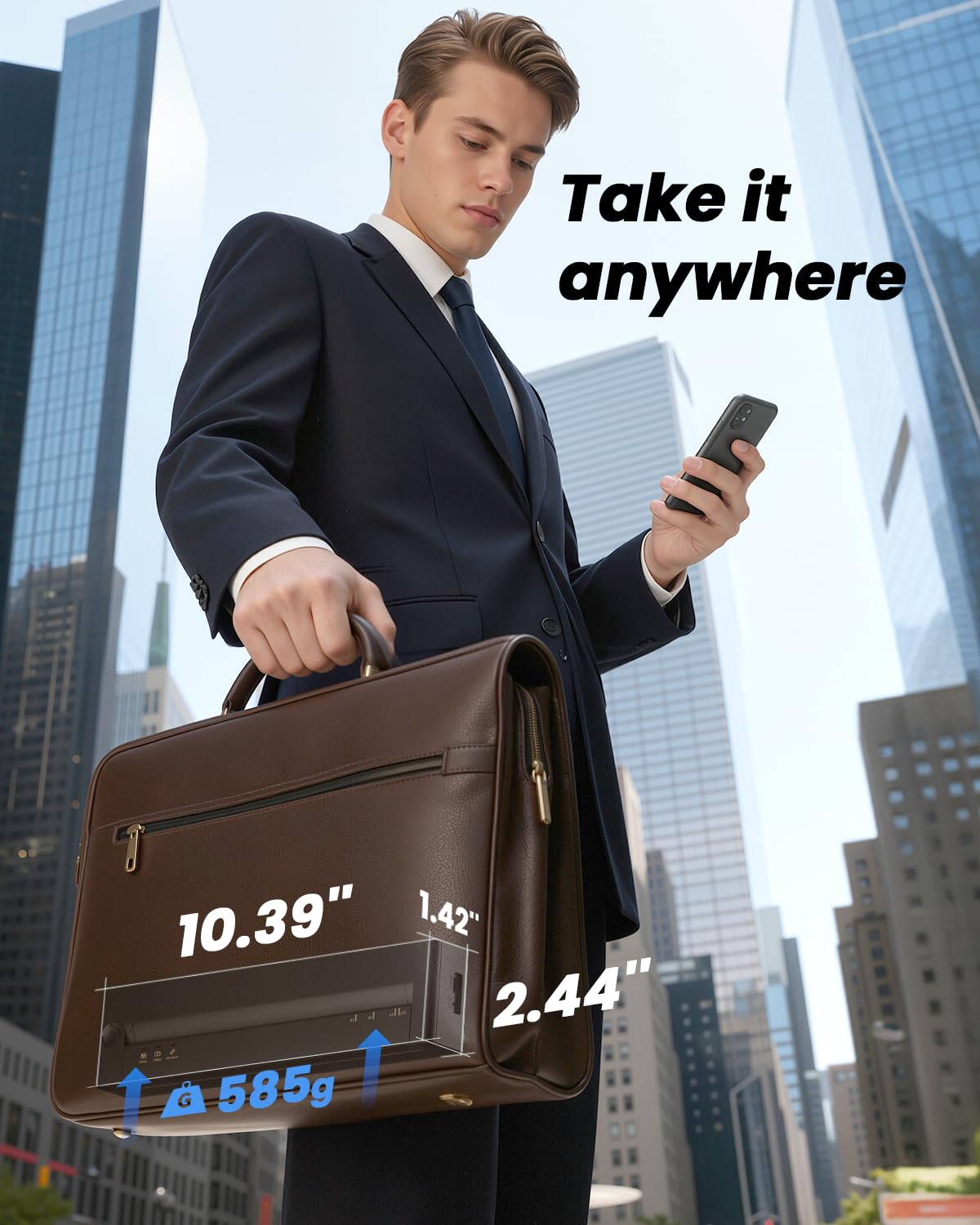 TATTMUSE Portable Printers Wireless for Travel, Inkless Printer for Phone & Laptop, Mobile Thermal Small Bluetooth Compact Dot Matrix Printer for Home Use, Support 8.5" X 11" US Letter & A4 Size