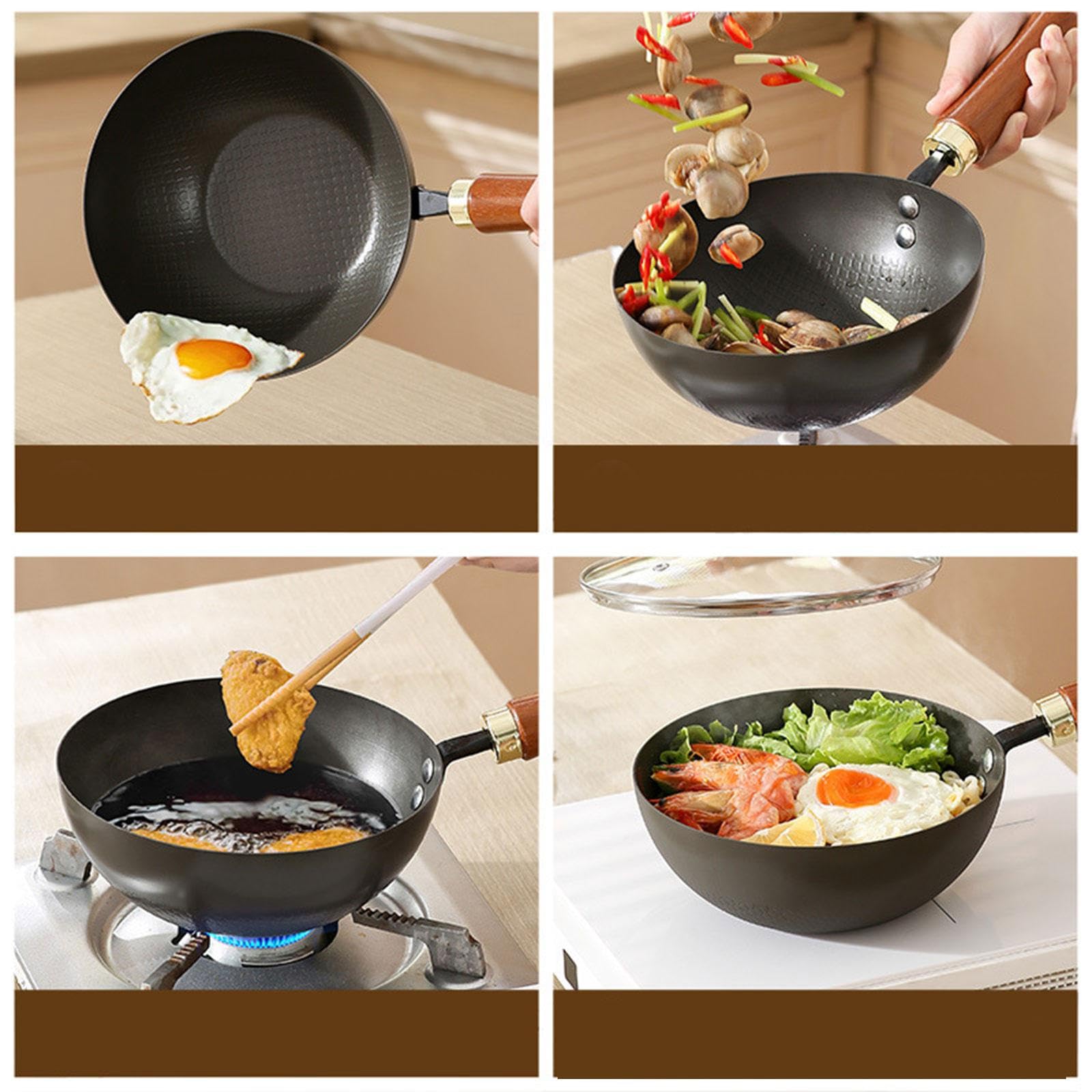 ノンスティック中華鍋 木製ハンドル付き Amazon | SiaBiced ノンスティック 中華鍋 木製ハンドル付き 小さい鉄