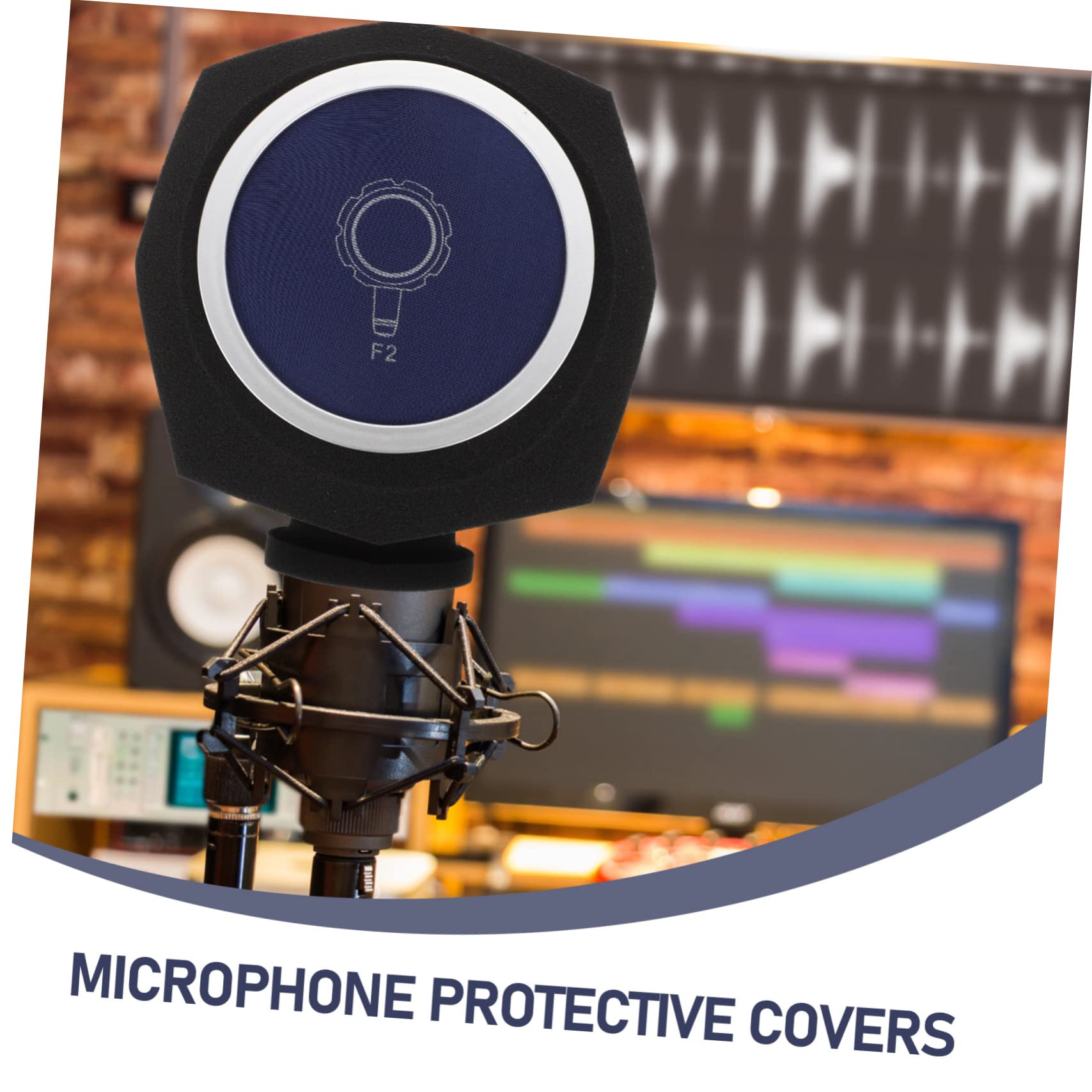 Cubierta de Esponja para Micrófono Ligera y Absorbente de Sonido, Funda Protectora Azul para Grabación Interior Captura de Sonido Puro