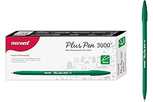 MONAMI Green Felt Tip Pens, Fine Point Precision for Writing, Journaling, and Note Taking