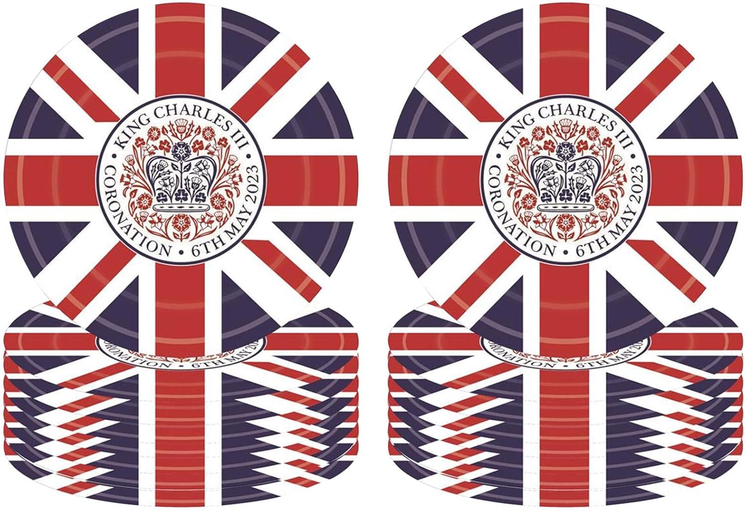 Firulab Union Jack Party Plates King Charles Coronation Party Tableware King Charles