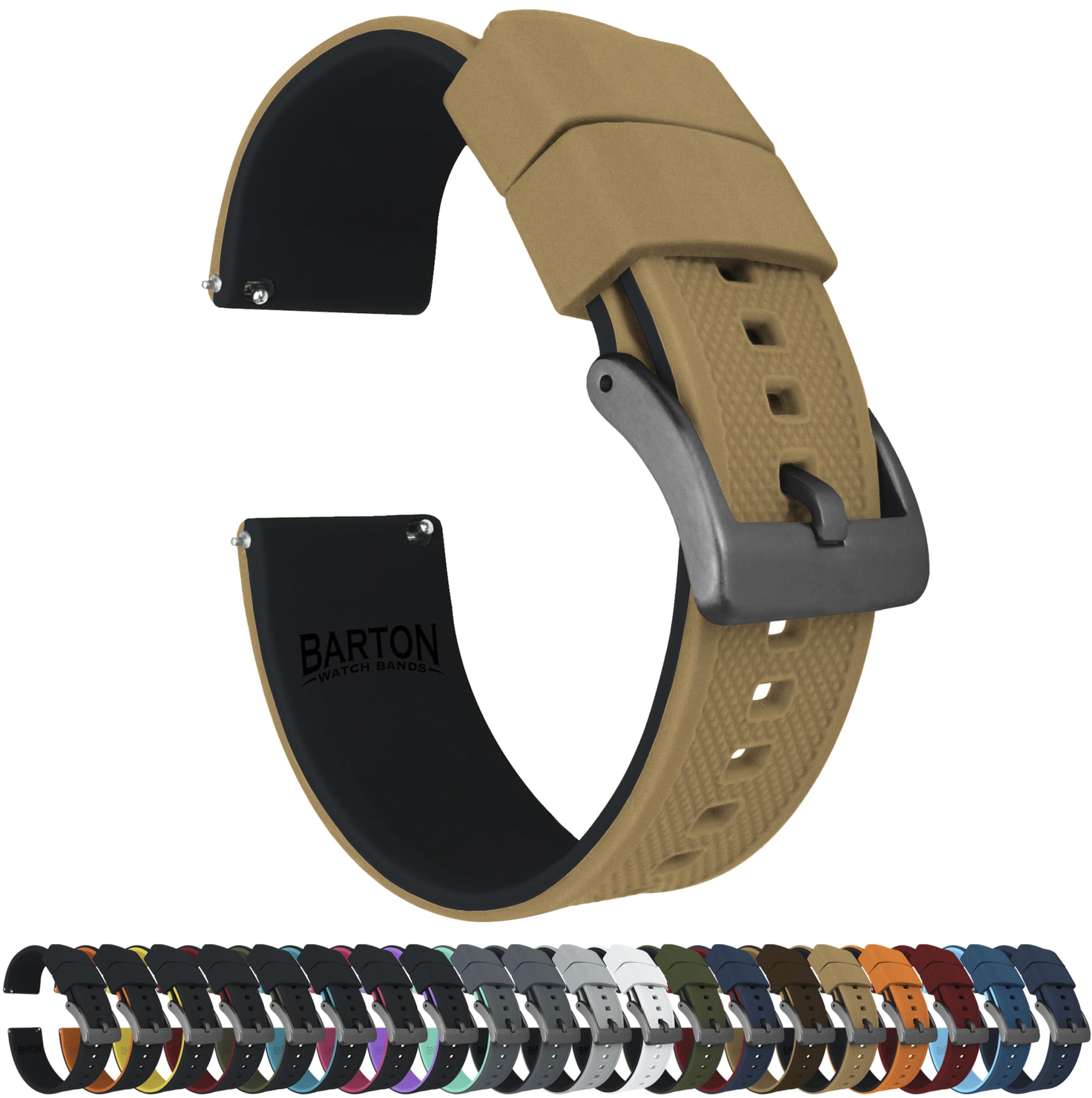 BARTON Elite Silicone Watch Bands - Gold Buckle Quick Release
