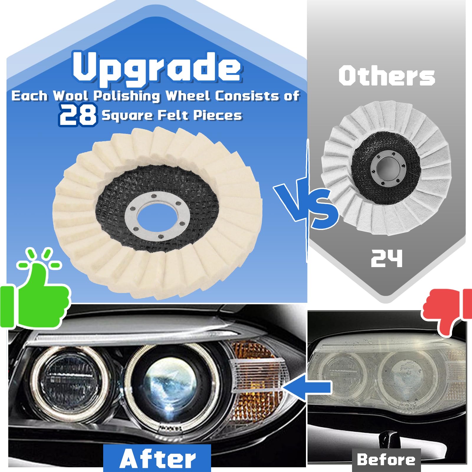 Wool Felt Polishing Discs - Restore Shine! -7