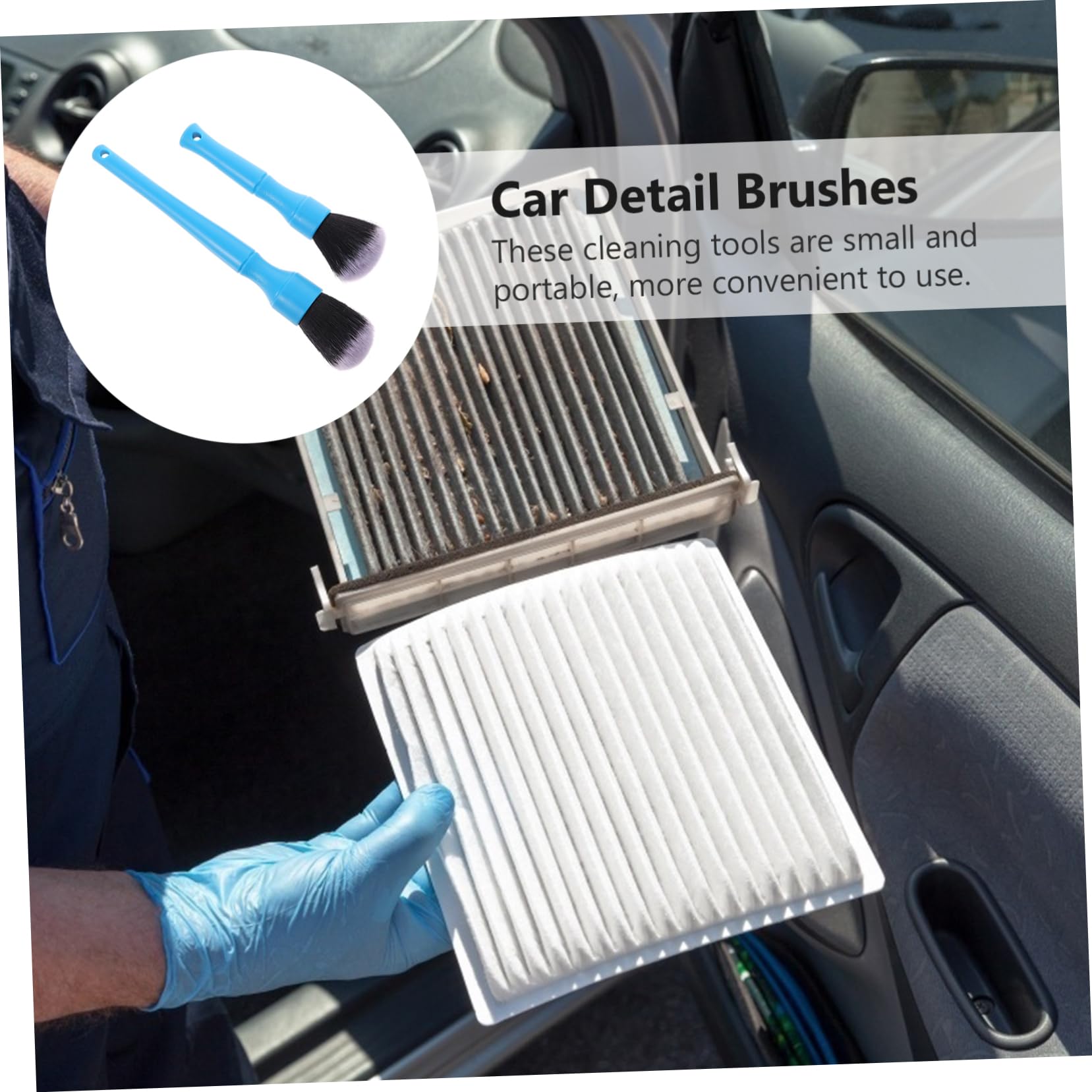 ULTECHNOVO 6pezzi Spazzole Dettaglio Auto Spazzole di Pulizia Ultra Morbide Senza Graffi Ergonomiche per Interni Ed Esterni Strumenti per Detailing Auto e Pulizia Professionale