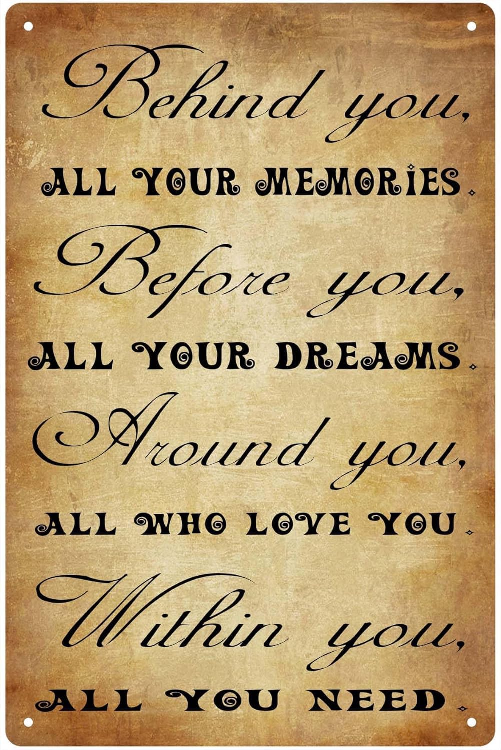 SMAZDFXX Graduation Quote Tin Sign - Behind You All Your Memories - Motivational Poster Metal Plaque, Positive Inspirational Decorative Signage For Home Classroom Grad 8"x12"