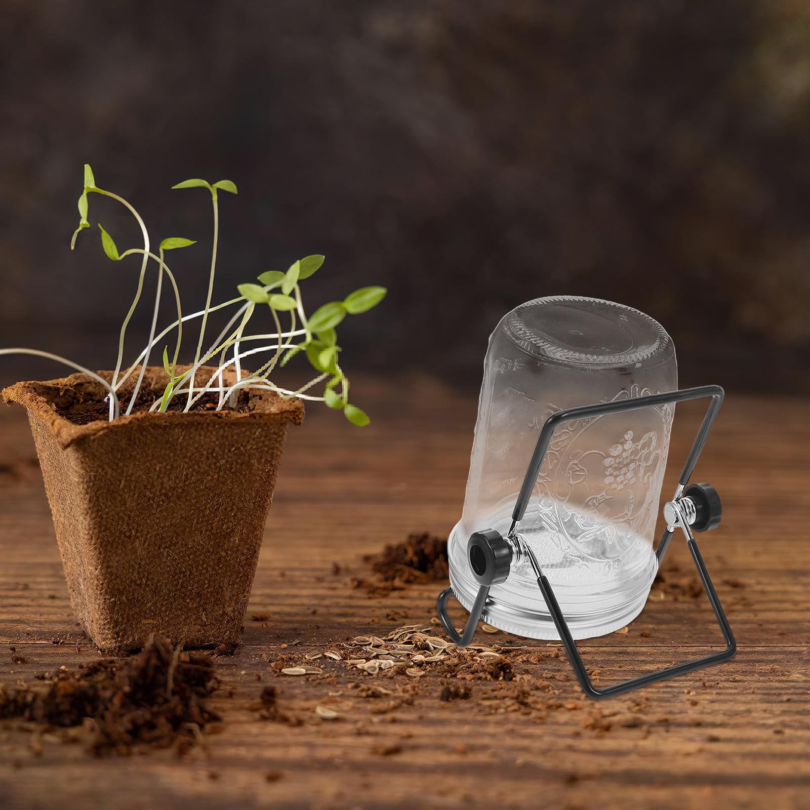 Gatuida Kit de Germination 2 Ensembles : Filtre à Germination, Pot de 473 g pour germes de soja, micropousses - Ensemble de germes de Culture et de Support de Rangement pour la Maison et Les fêtes