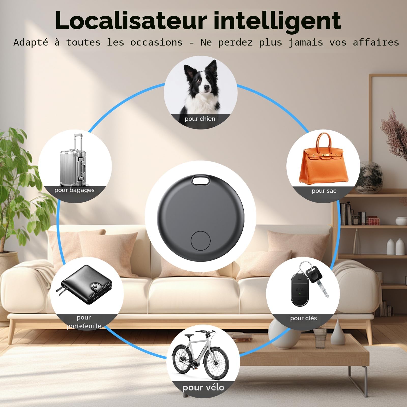 Android Smart Tag, Traceur GPS Lot de 2, Localisateur D’Objets Bluetooth Fonctionne avec l’app Google Localiser (Uniquement Android), Batterie Remplaçable, IP67 Imperméable, Voiture/Les clés/Valises