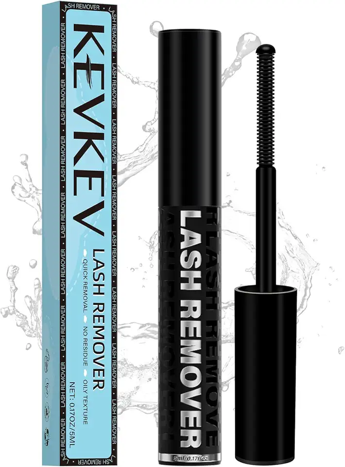 KEVKEV Removedor de cílios para extensões de cílios de 5 ml, removedor de cílios com textura de óleo, remoção rápida e suave, sem resíduos, removedor de cola de cílios transparente, removedor de