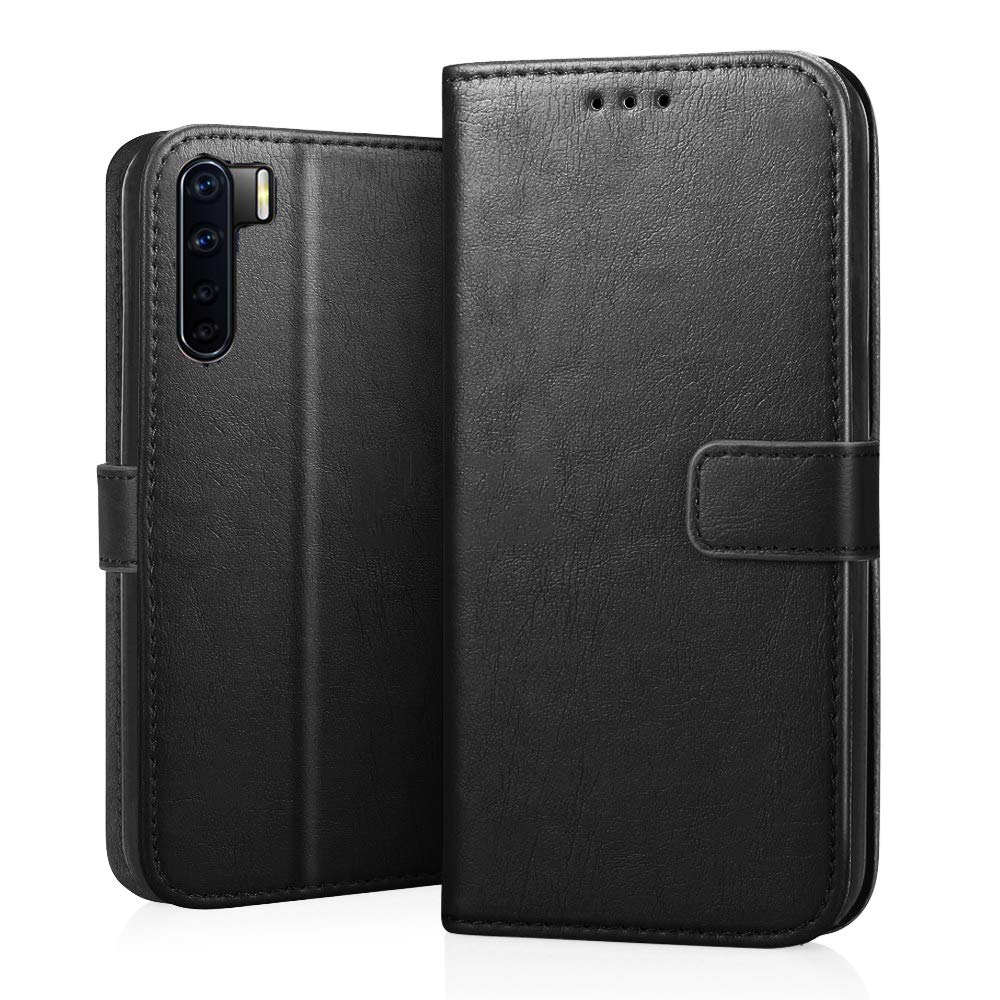 SHINESTAR Oppo F15 Flip Case Cover | PU Leather Flip Cover Wallet Case with TPU Silicone Case Back Cover for Oppo F15 - Classy Black (B085CNFVNM) Amazon Price History, Amazon Price Tracker
