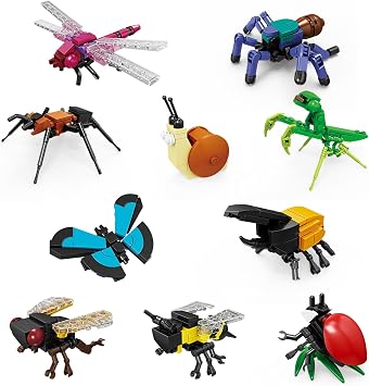 KAZI Mini Insects Building Toy Set,10 Pack Mini Insects Building Blocks for Goodie Bags Stocking Stuffers,Party Favors for Kids,Bugs Toy for Classroom Prizes Birthday Christmas