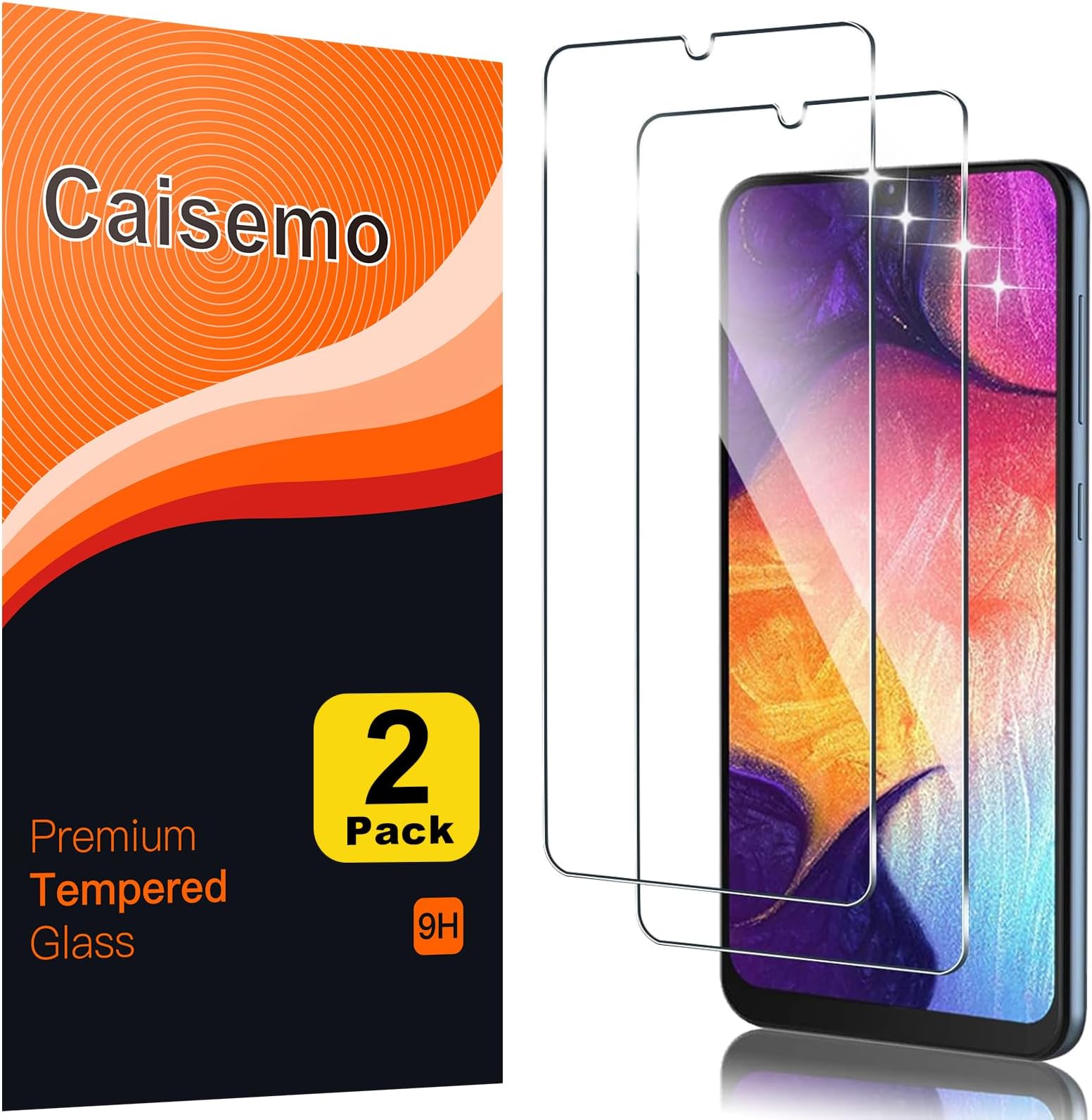 (2 Pack For Samsung Galaxy A50 Tempered Glass Screen Protector,9H Hardness, Anti Scartch,Soft Touch
