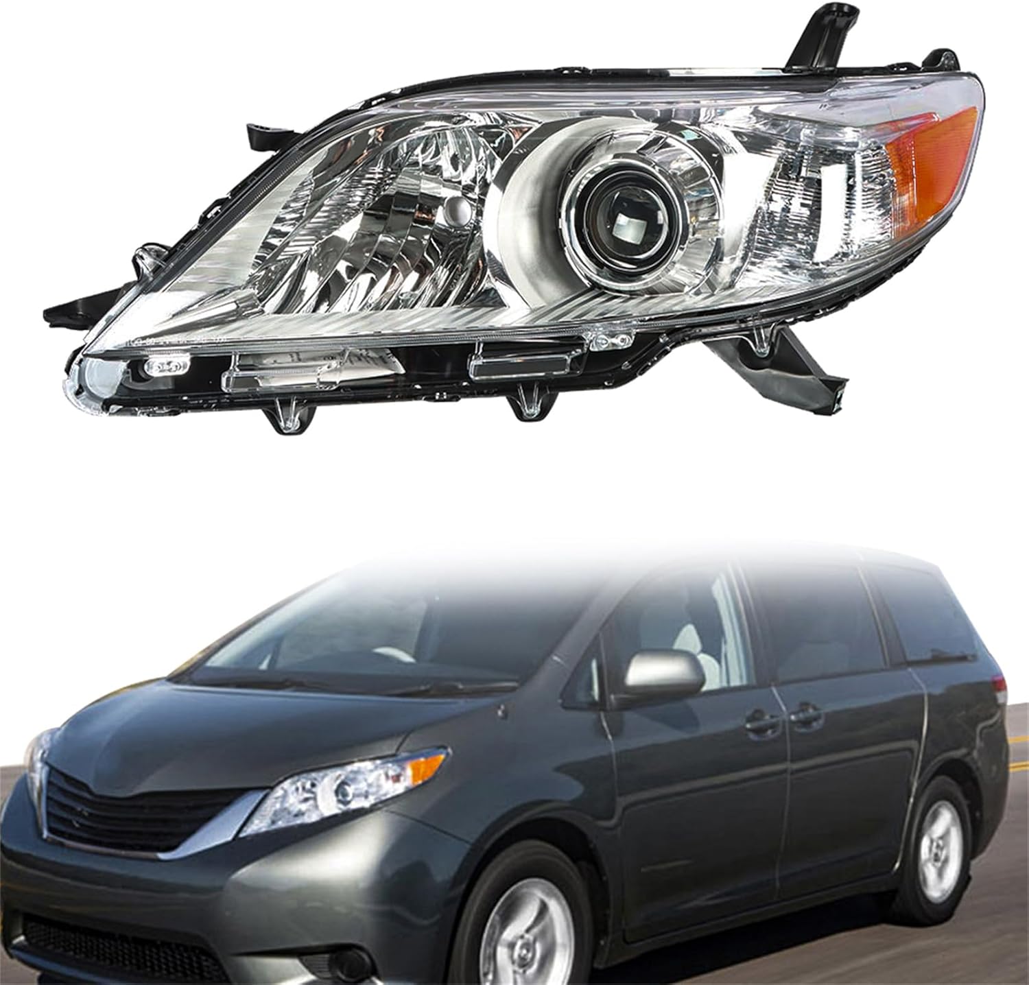 LABLT Headlight Replacement for Sienna 2011 2012 2013 2014 2015 2016 2017 2018 TO2502199 8115008032 Passenger Left Side Driver Side