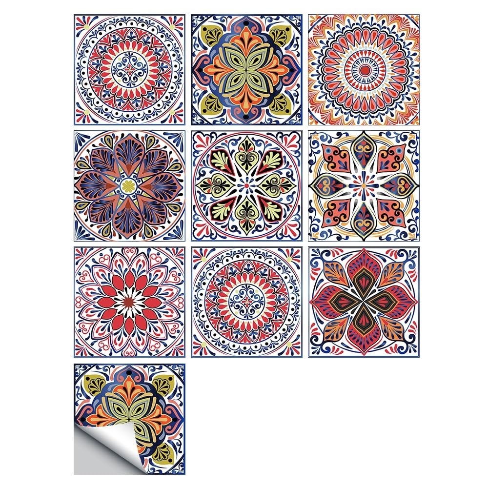 Tile Stickers 10/15/20/30cm Tiles Sticker for Kitchen Bathroom Waterproof Peel & Stick Wall Decals Tile Sticker(20cmX20cmX10pcs)