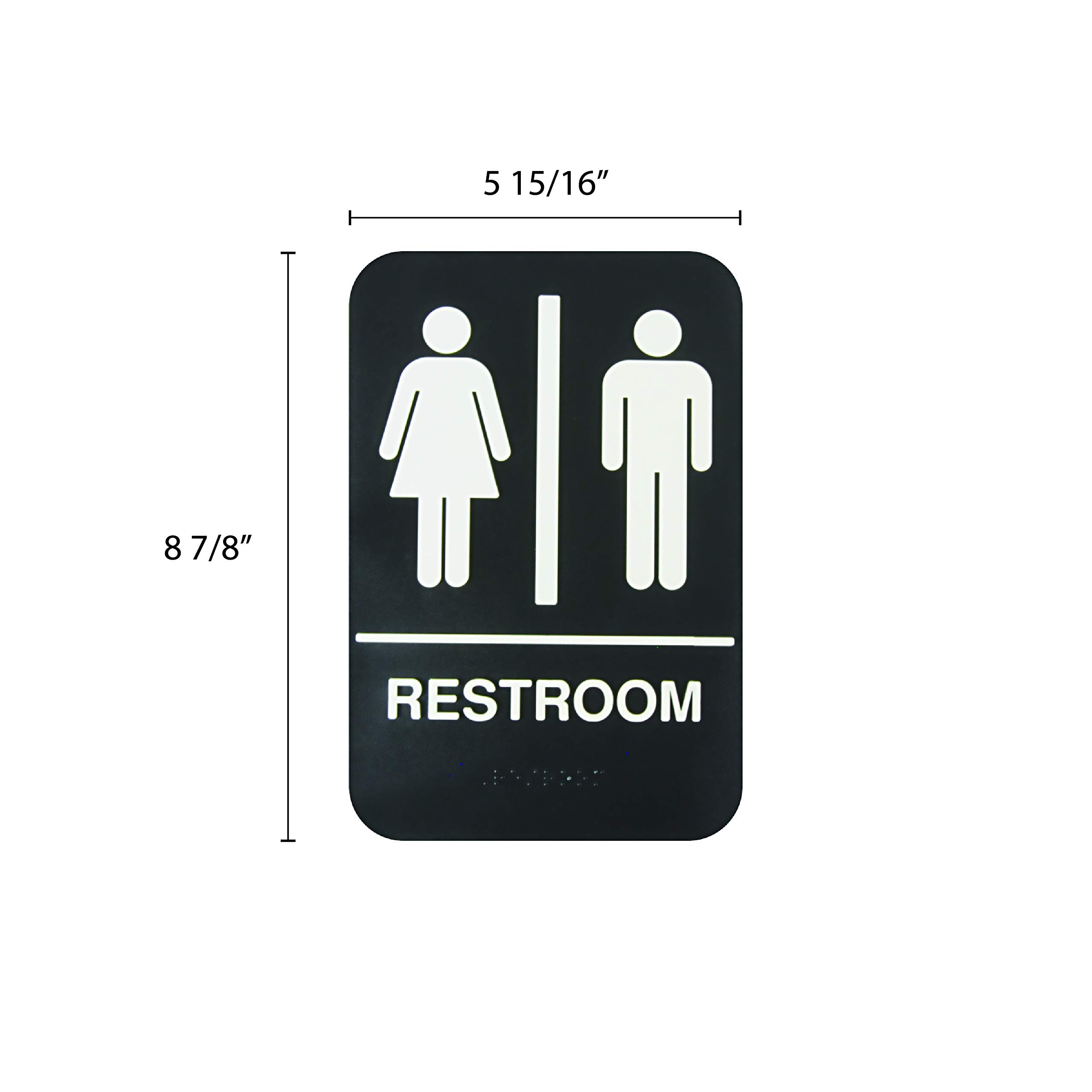 Thunder Group Señal de información de 15 x 23 cm con braille, baño, viene en cada uno