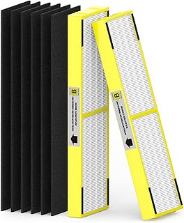 FLT4825 HEPA Replacement Filter B Compatible With Guardian Air Purifier AC4825 AC4300 AC4800 AC4900 AC4850, 2 Pack HEPA Filter B with 6 Carbon filters