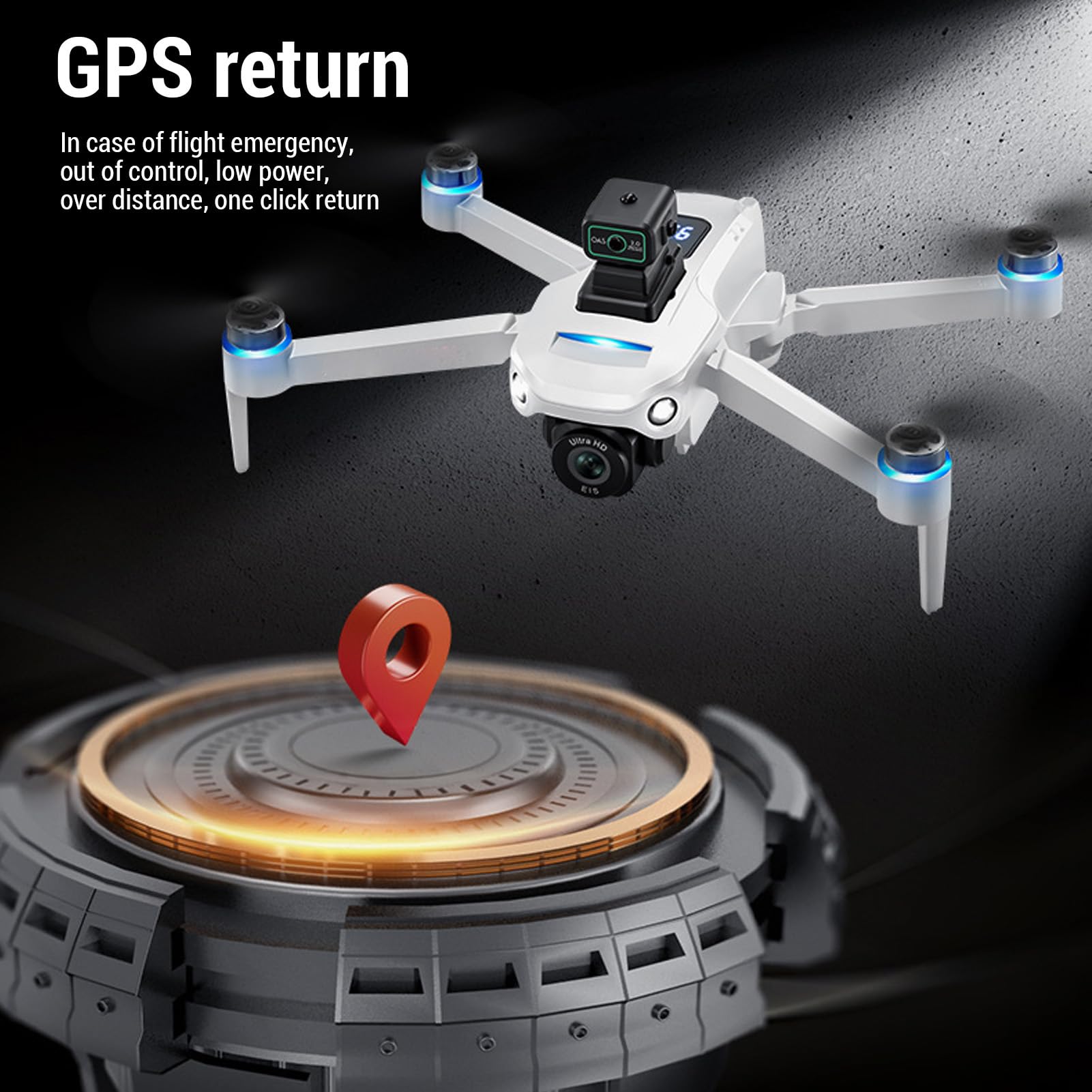 Drony z podwójną kamerą dla Dorosłych, Dron z Wyświetlaniem na Ekranie LCD Pilote App Pilot, Wi -Fi 5G RC Quadcopter dla Początkujących, Inteligentne Unikanie Przeszkód (2 baterie)