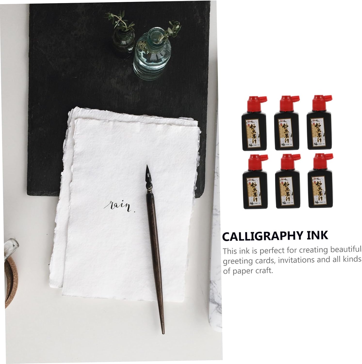 Calligraphy Ink 6pcs Smooth Writing for Painting and Cards