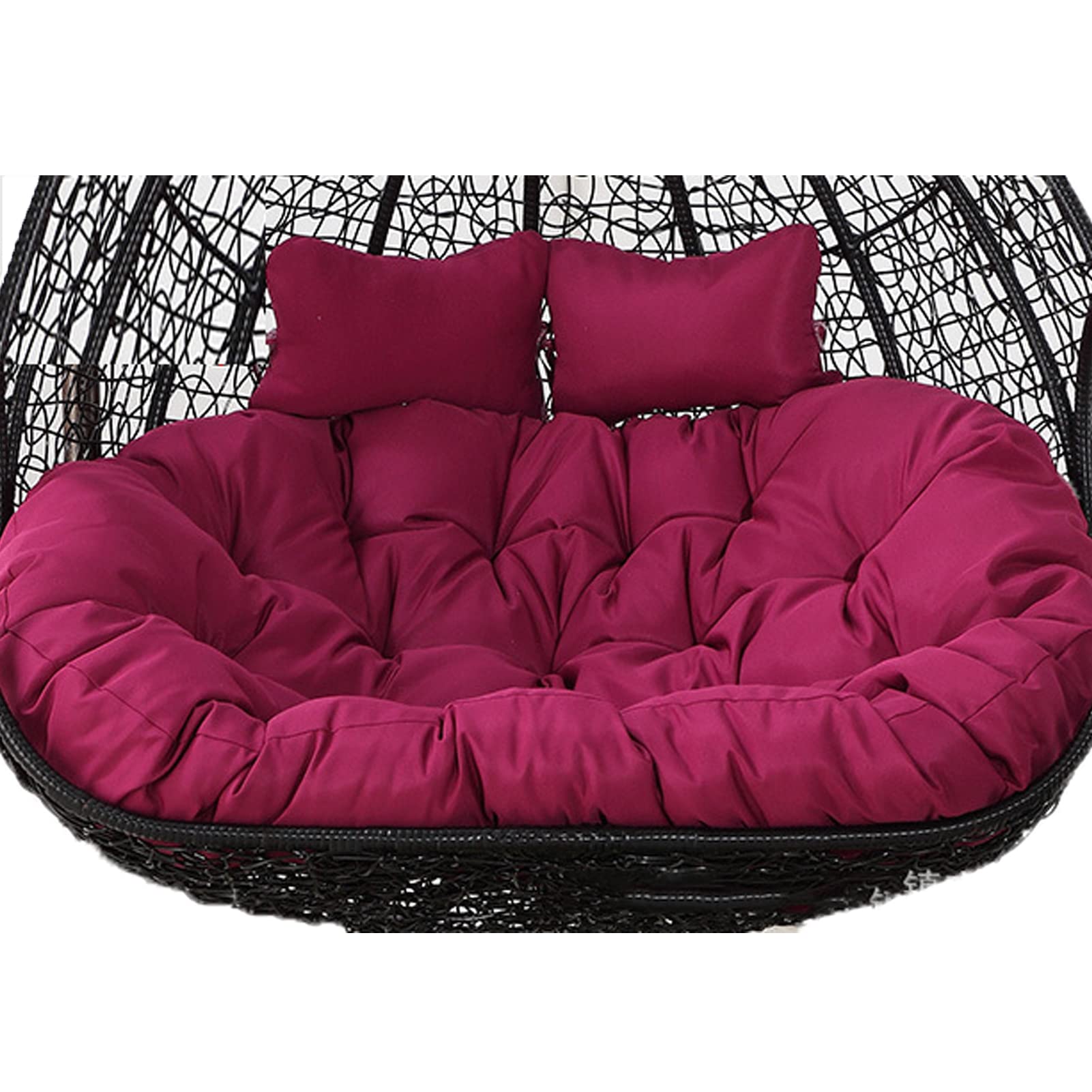 Balancelle double suspendue avec coussin profond doux, coussin d'extérieur 2 places avec attaches, entièrement rembourré pour un confort ultime