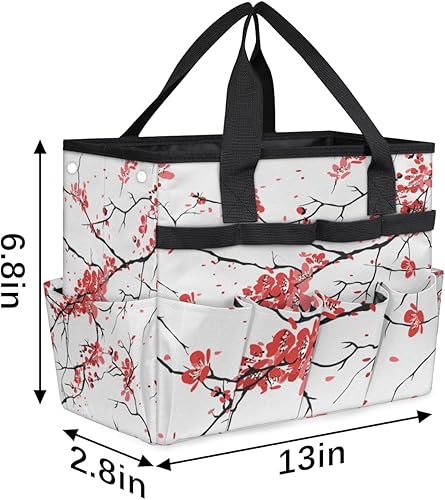 Miniatura 3 de Watercolor Flower Branches Garden Tool Tote Bag for Women Men Gardening Tool Storage Bags with 10 Pockets Standable Garden Home Tool Kits Organizer