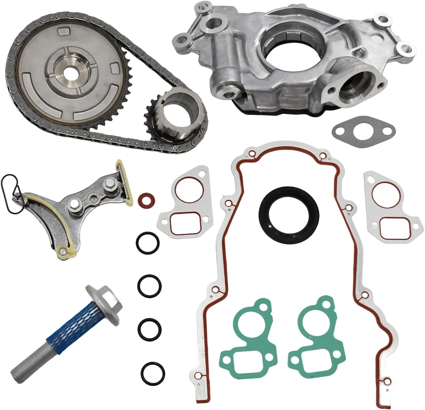 M295HV LS Oil Pump 5.3 Timing Chain Timing Cover Gasket Kit Fit for 2007-2013 Chevy Silverado 1500 Tahoe GMC Sierra Yukon Buick Cadillac 4.8 5.3 6.0 6.2L No VVT