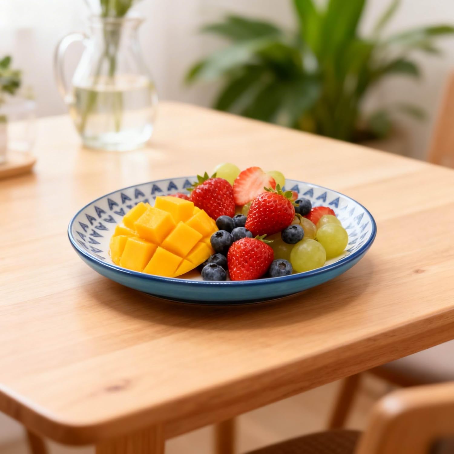 UniqueLife Hand-Painted 6 Inch Ceramic Plates Set of 6, Mixed Design, Glossy Glaze Dessert Plates for Snacks, Appetizers, Bread, Cake, Microwave & Dishwasher Safe -Mixed
