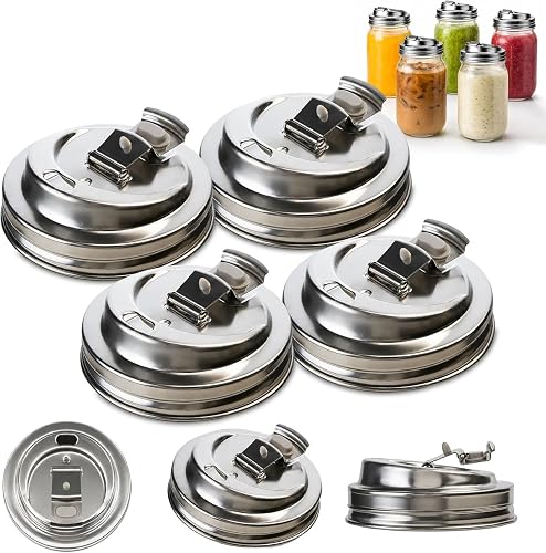 Mason Jar Lids Wide Mouth, Stainless Steel Mason Jar Drinking