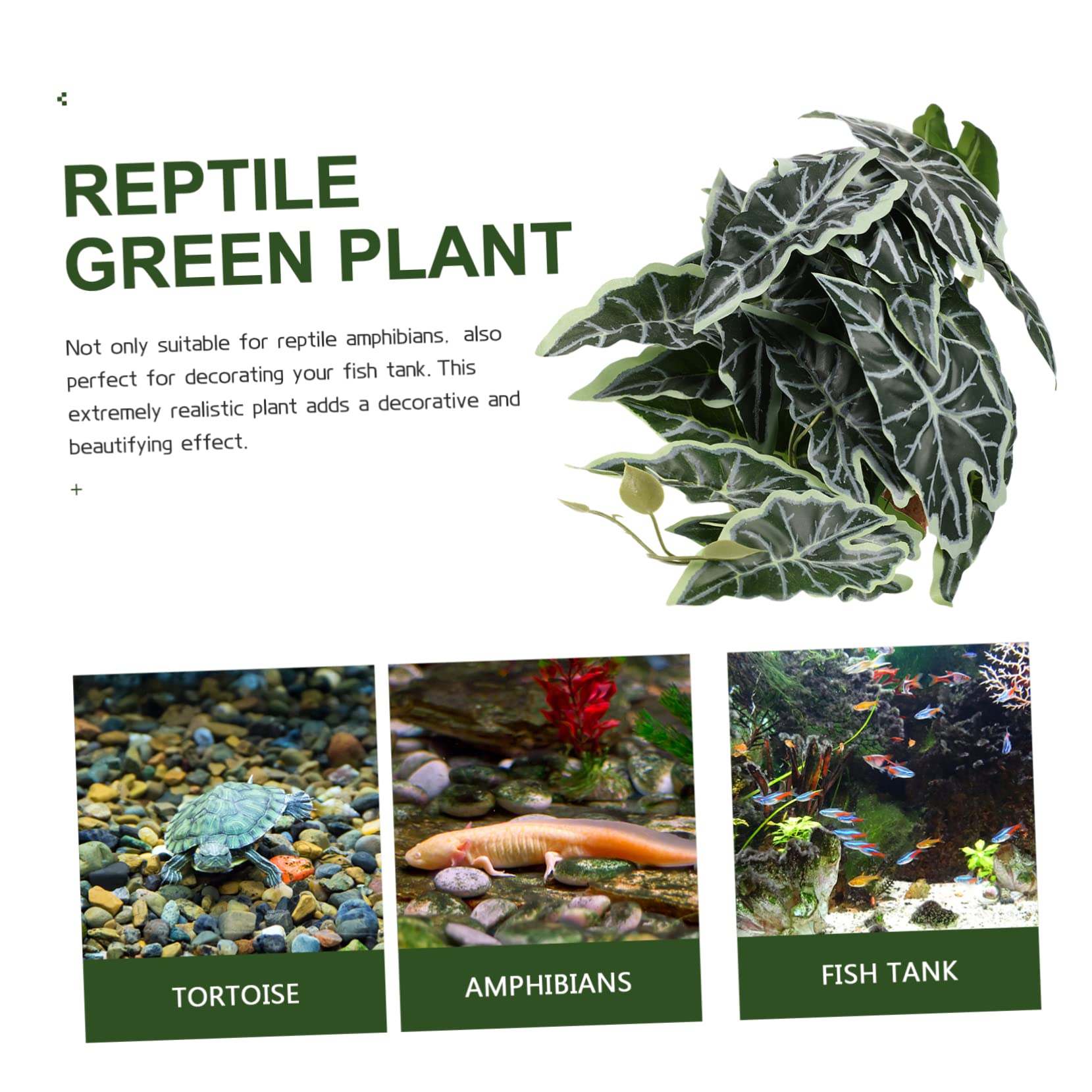 Sosoport 4pezzi Decorative Reptile Plant Artificiale Per Terrario Decorazione Per Habitat Rettili Per e Rettili Accessorio Per e Nascondiglio Per Acquari e Terrari