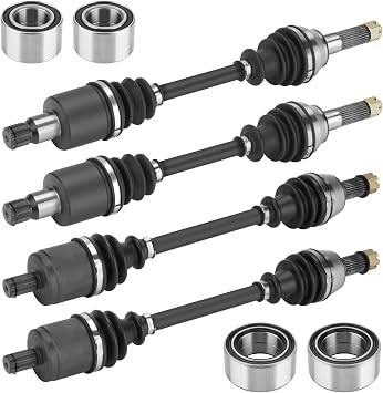 Front Rear Left and Right CV Axle shaft & Wheel Bearing Set for Polaris RZR 800 EPS LE 2008 2009 2010 2011 2012 2013 2014, excluding Ranger 800/RZR 4/S 800- Full Set