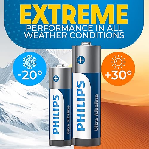 Miniatura 3 de PHILIPS - Paquete combinado de 48 baterías AA y AAA, paquete variado de baterías ultra alcalinas, paquete de 24 unidades cada uno, 10 años de vida