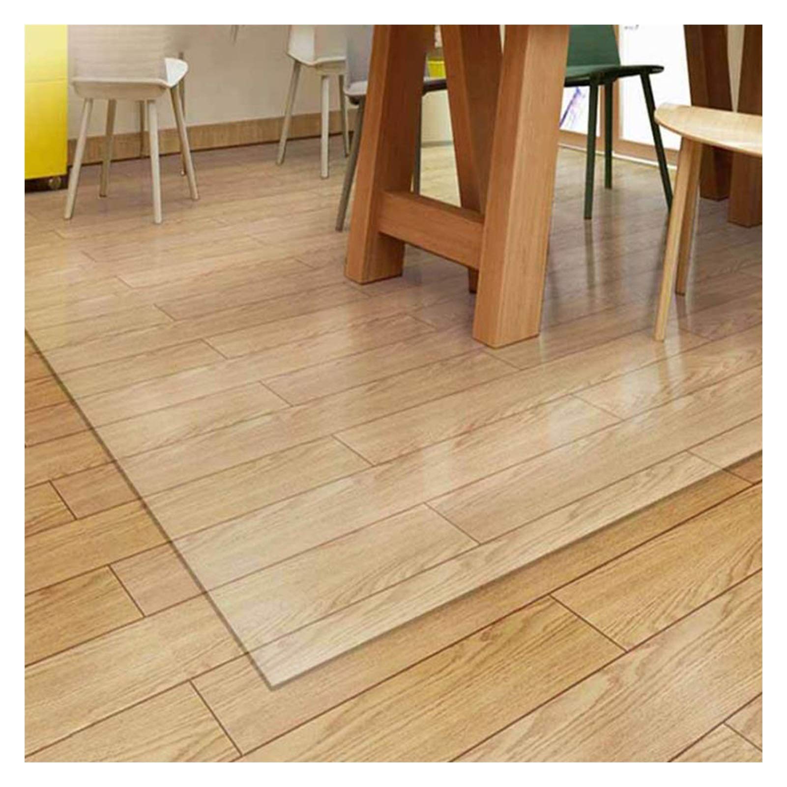 Scratch Resistant Floor Mat Transparent PVC Computer Chair Mat Heat Resistant Wash-Free Tablecloth for Home End Table Office