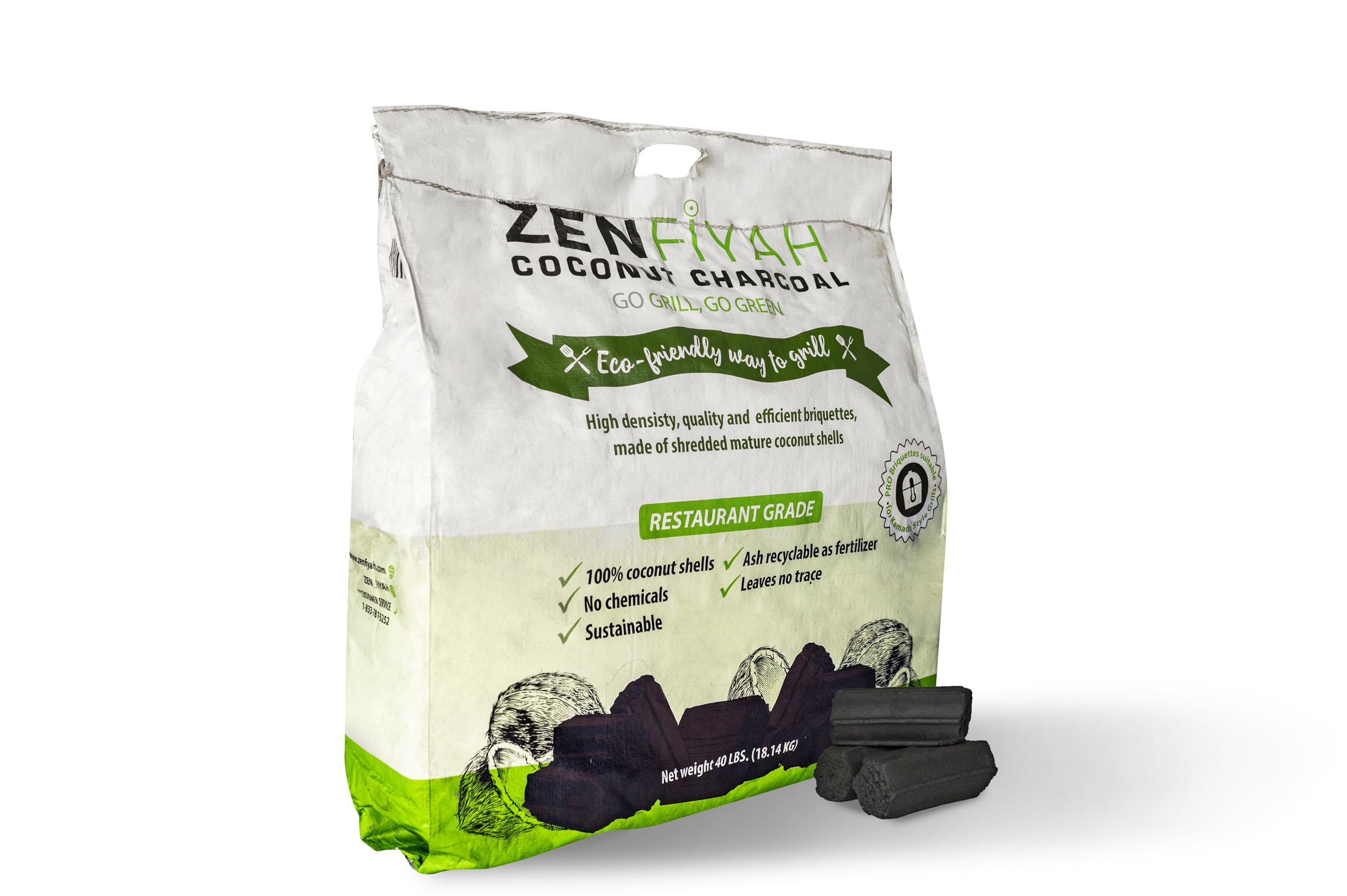 Amazon.com : Zenfiyah Premium Coconut Charcoal Briquettes – Long