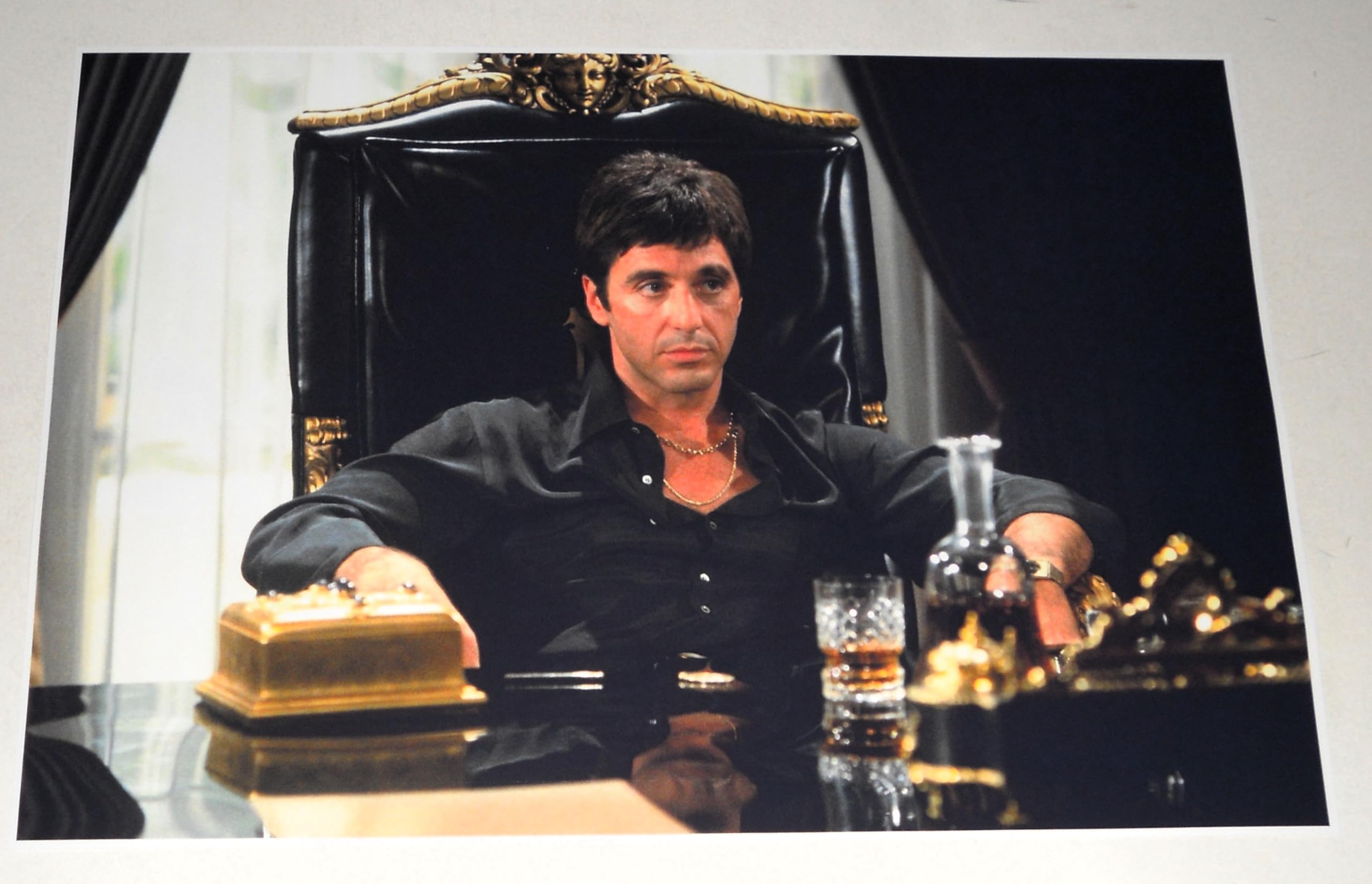 Cleveland Vinyl SCARFACE 1983 Poster Al Pacino Tony Montana at Desk 19"x13" Brian De Palma