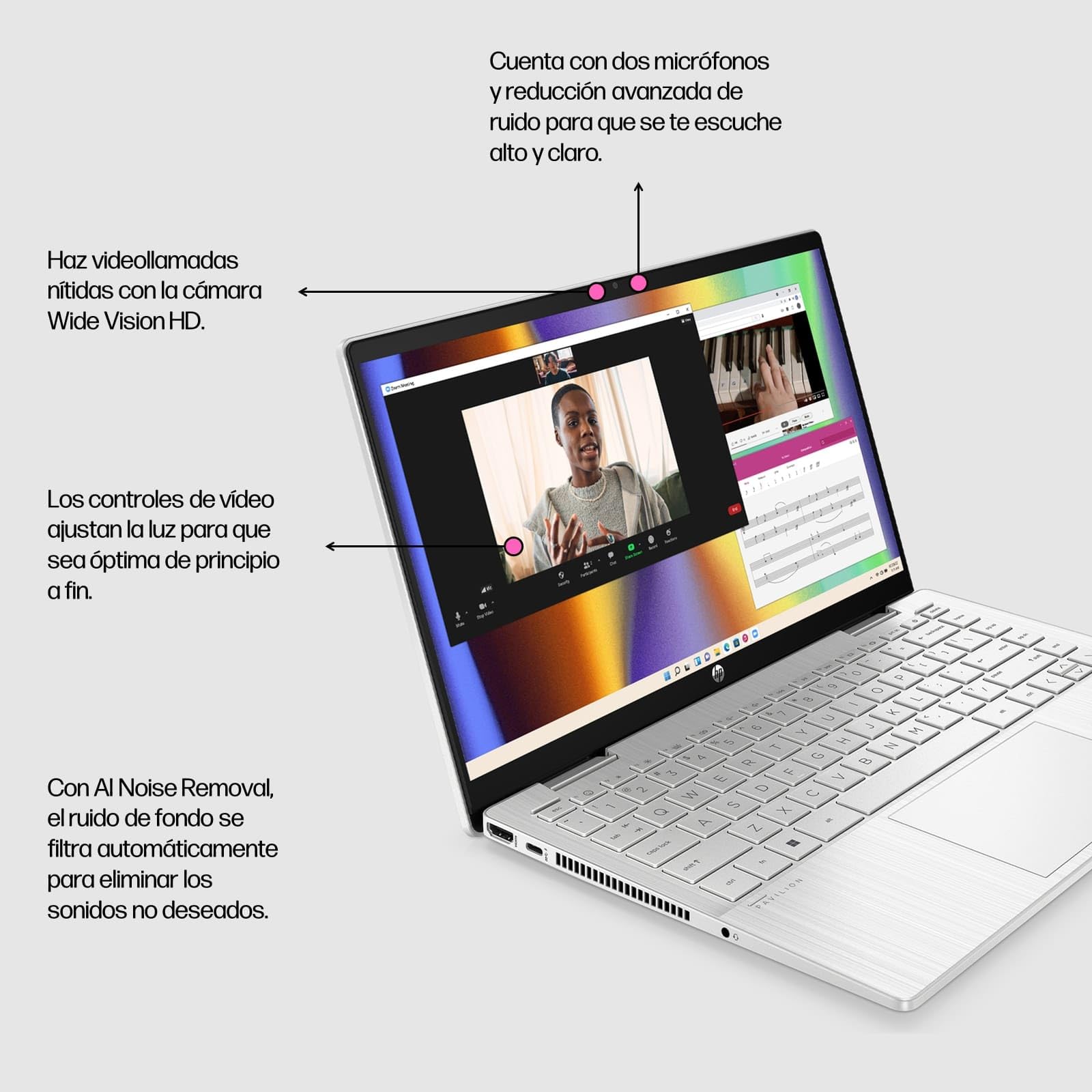 HP Pavilion x360 14-ek1031ns - Ordenador portátil de 14" Full HD (Intel Core i7-1355U, 16GB RAM, 512GB SSD, Intel Iris Xe Graphics, Windows 11 Home) Silver - Teclado QWERTY Español