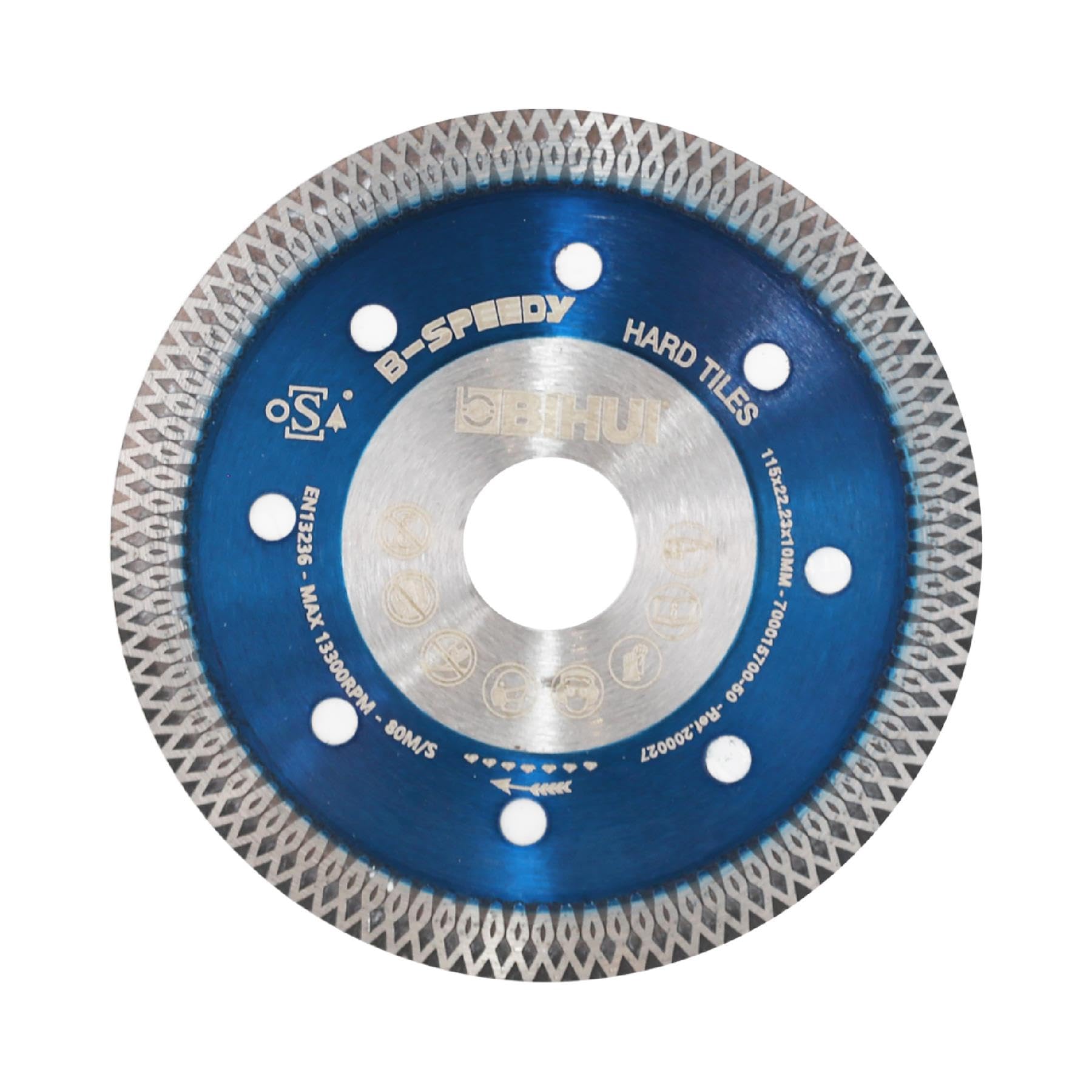 BIHUI B-Speedy Disco de corte de diamante de 115 mm para azulejos y gres porcelánico, orificio de 22,23 mm