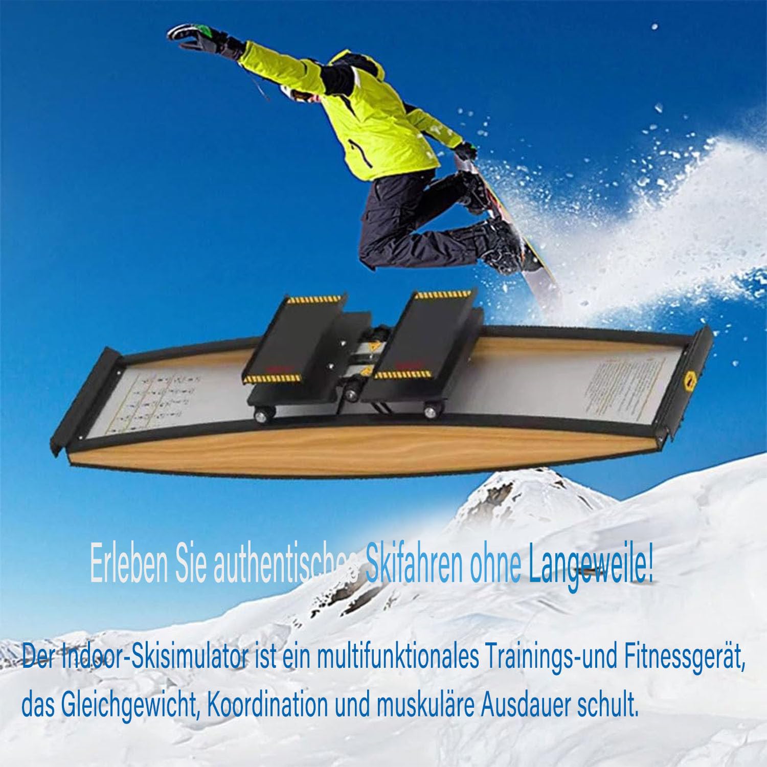 Ski-Trainingsgerät für zu Hause Skimaschine simuliertes Ski-Gerät für den Innenbereich Schnee-Ski-Simulator Indoor-Ski-Crosstrainer Kraft und Gleichgewichtstrainingsgerät