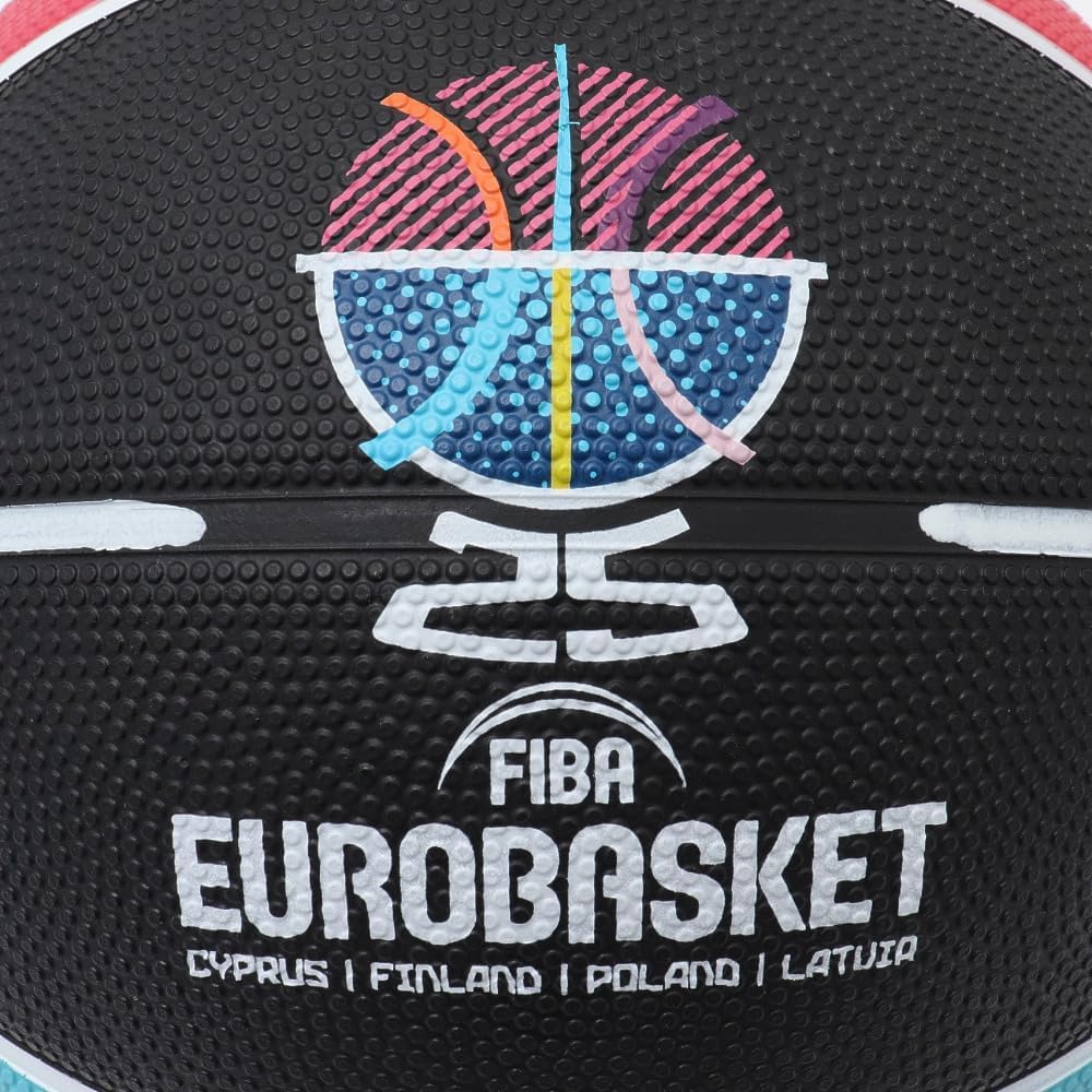 Molten B7G2000-E5Z Basketball Basketball Eurobasket 2025 Model Rubber No. 7 Ball