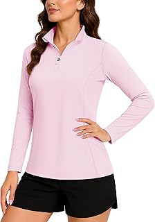 Women's Quarter Zip Pullover Golf Shirts UPF 50+ Long Sleeve Sun Shirts UV Protection Workout Tops