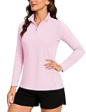 TACVASEN Women's Quarter Zip Pullover Golf Shirts UPF 50+ Long Sleeve Sun Shirts UV Protection Workout Tops