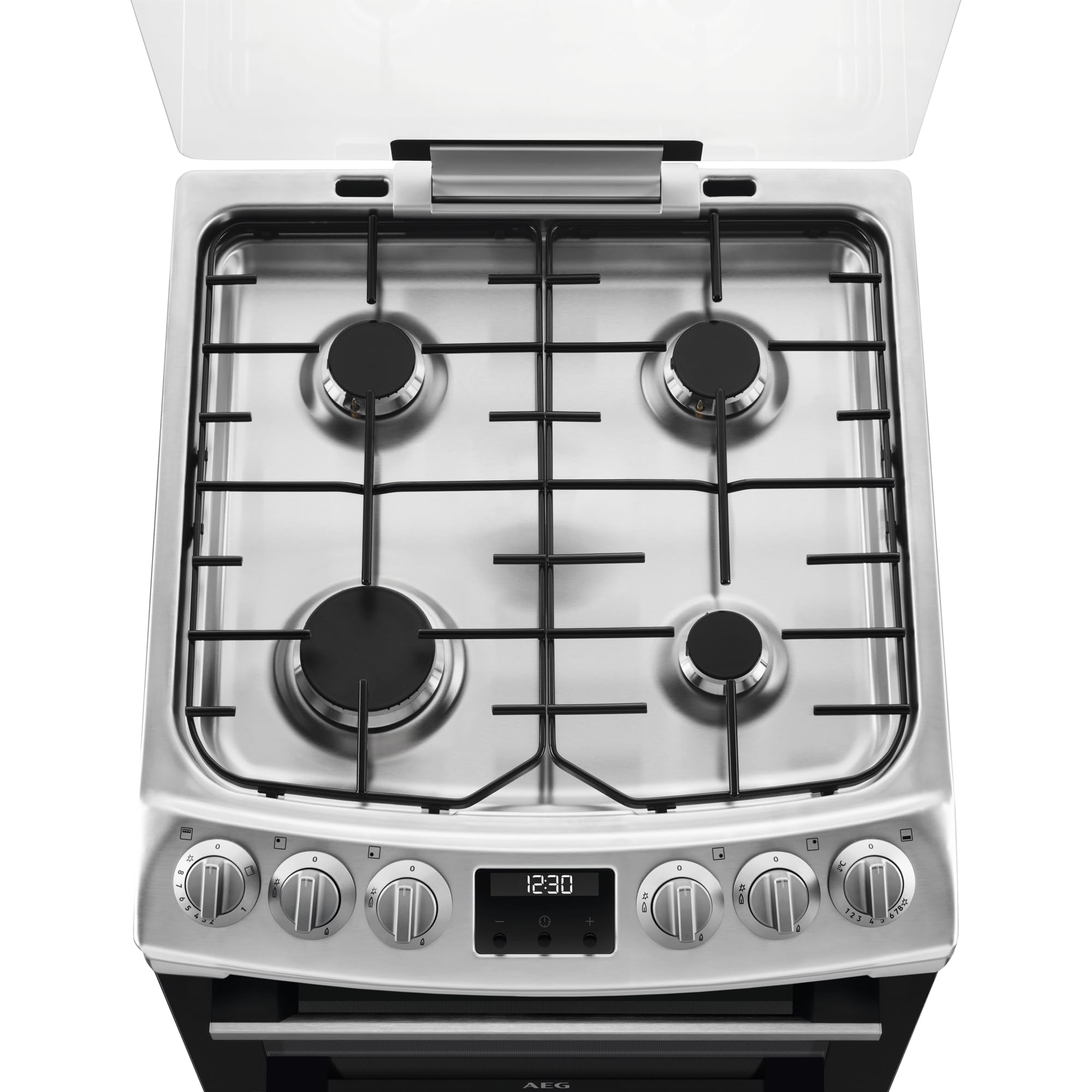 AEG Double Cavity Oven with Gas Hob CGX1130ACM, Capacity 83/36L, 2 Cooking Zones, Catalytic Self-Cleaning Oven, Cooker with Grill function, Heat Indicators, Gas Safety, Cooling Fan, 899-917x550 mm — view 5