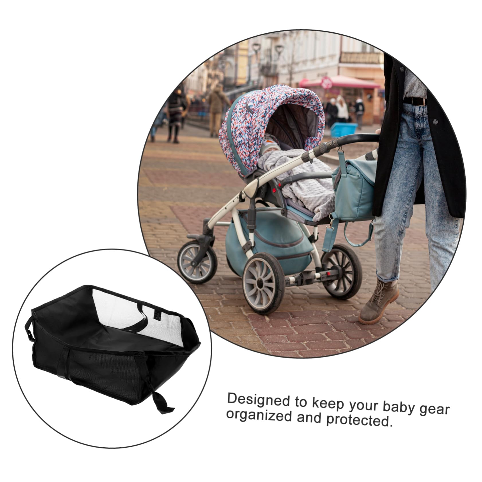 Cesta Inferior de Almacenamiento para Cochecito y Compatible con Carritos Carritos Transpirable