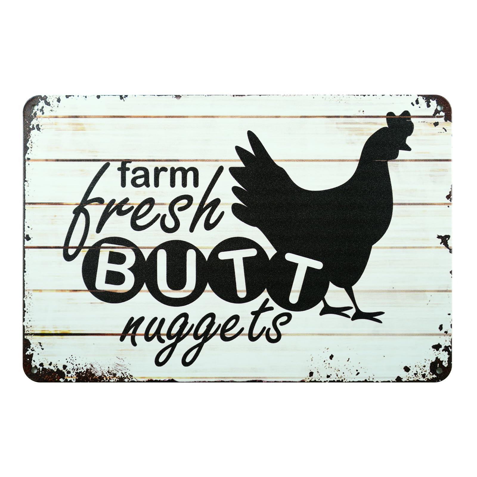 peiyeety Retro Metal Tin Sign 12 X 16 Inches Vintage Farm Fresh Butt Nuggets, Chicken Egg Sale Market Farm Barn Yardr Themed Gifts